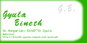 gyula bineth business card